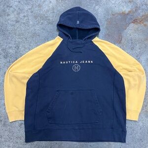 Y2K Nautica Jeans Hoodie Men’s Extra Large Navy Comfy Warm Heavyweight Casual